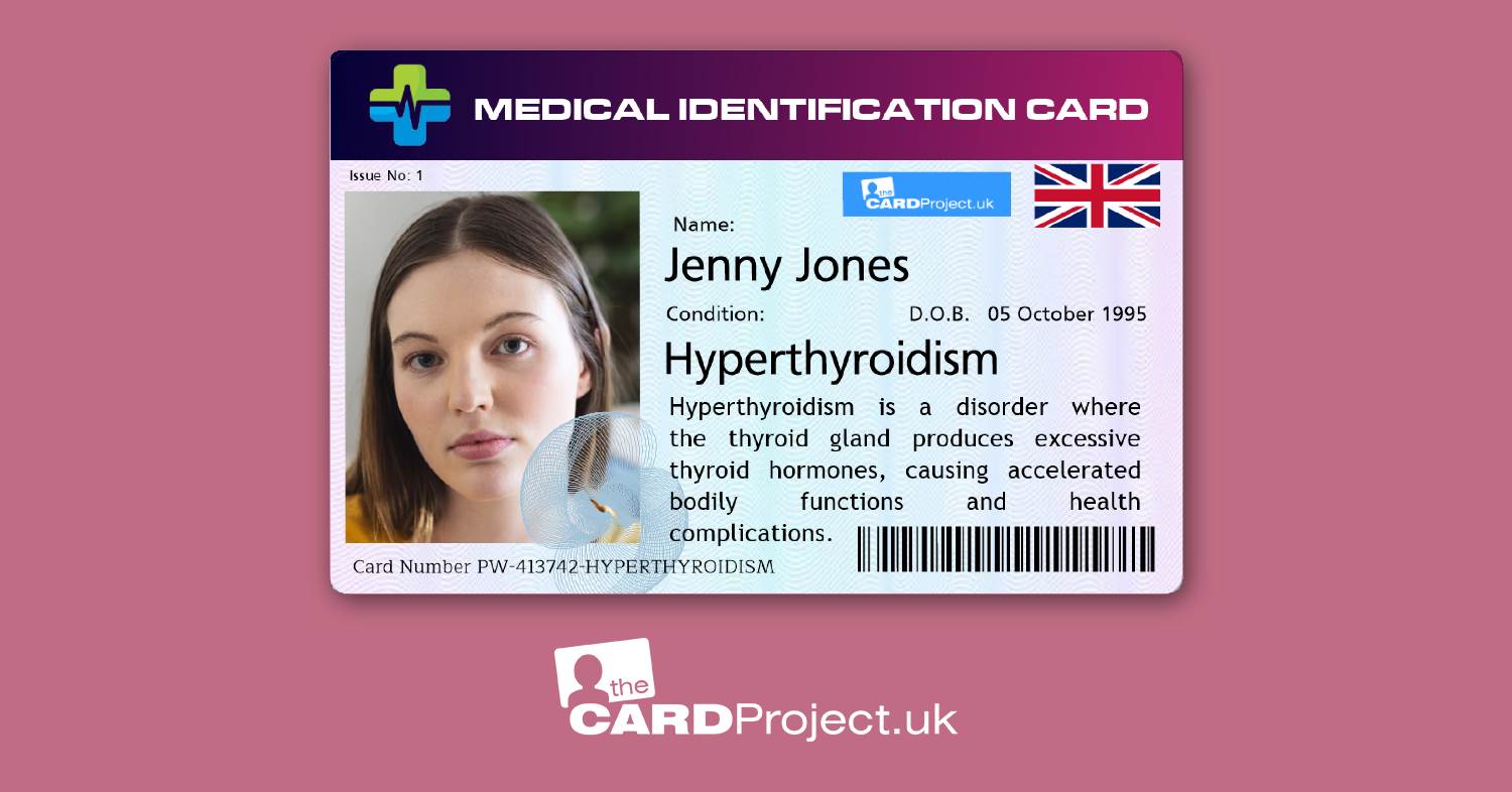 Hyperthyroidism Premium Medical ID Card (FRONT)